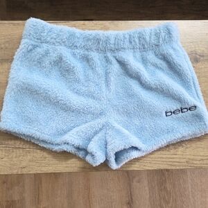 Bebe Soft Sky Blue Fleece Shorts NWOT Small
